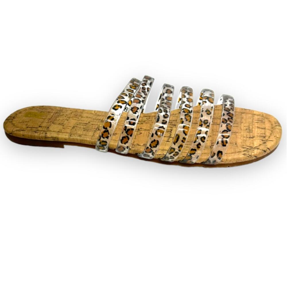 BC Footwear For You II Jelly Leopard Flat Sandal Women's 8 NWT Strappy Fun